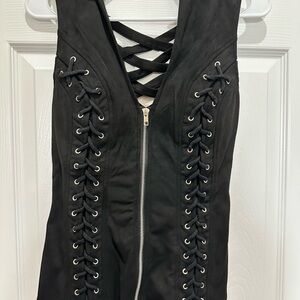Black Lace-Up Sleeveless Top